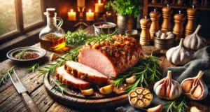 Fokhagymás rozmaringos sertéskaraj recept