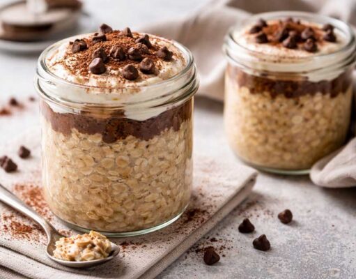 Tiramisu ízű krémes zabreggeli – kávés desszert reggelire, főzés nélkül