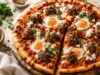 Shakshuka pizza za’atar húsgolyókkal, ami olyan, mintha egy közel-keleti vacsora és egy olasz éjszaka egymásba szeretett volna