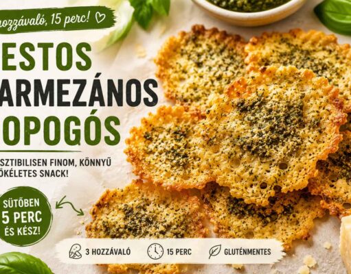 Pesto-parmezán chips, ami mellett minden zacskós nasi teljesen értelmét veszti pesto parmezán chips