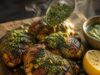 Grillezett fűszeres csirkecomb pisztáciás chimichurrival Grillezett fűszeres csirkecomb pisztáciás chimichurrival