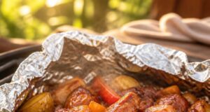BBQ csirkés fóliacsomag: grillen vagy sütőben is tökéletes egytálétel BBQ csirkés fóliacsomag: grillen vagy sütőben is tökéletes egytálétel