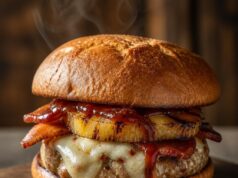 Édes-csípős BBQ szalonnás hawaii pulykaburger: a grillparti-sztár, ami tényleg egyensúlyban tartja az ízeket Édes-csípős BBQ szalonnás hawaii pulykaburger: a grillparti-sztár, ami tényleg egyensúlyban tartja az ízeket