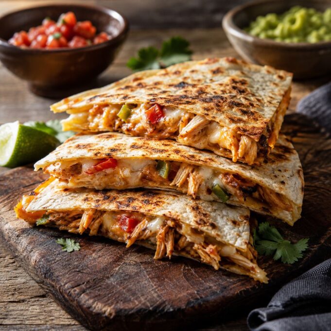 Csirkés-baconös quesadilla: olvadt sajttal és ropogós tortillával