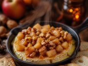 Serpenyős almás brie-dip dióval, meccsnézéshez Serpenyős almás brie-dip dióval, meccsnézéshez