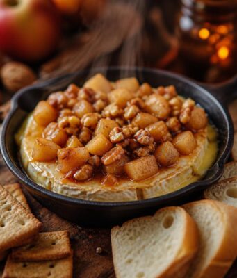 Serpenyős almás brie-dip dióval, meccsnézéshez Serpenyős almás brie-dip dióval, meccsnézéshez