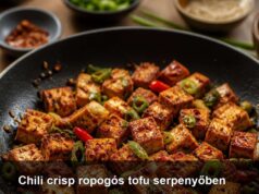 Chili crisp ropogós tofu serpenyőben Chili crisp ropogós tofu serpenyőben