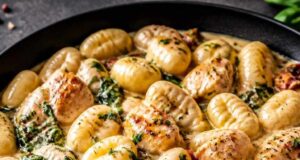 Krémes gnocchi pirult csirkecombbal Krémes gnocchi pirult csirkecombbal