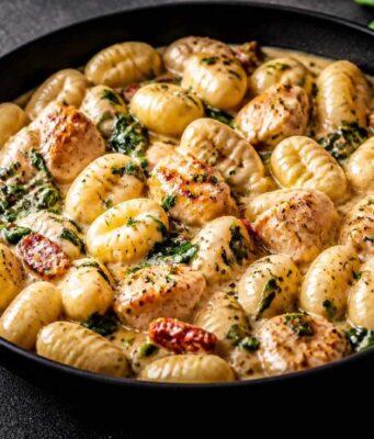 Krémes gnocchi pirult csirkecombbal Krémes gnocchi pirult csirkecombbal