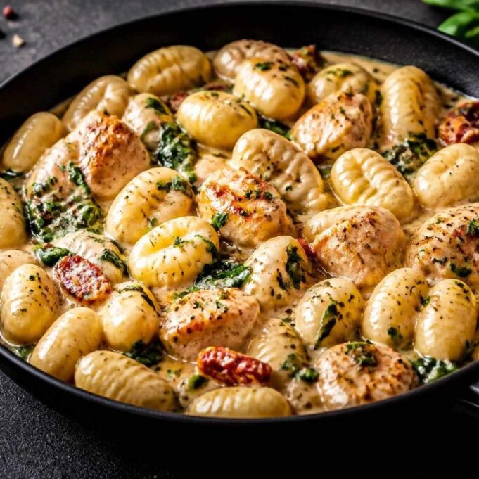 2026-09-28-tejszines-csirkes-gnocchi-egy-serpenyoben-featured Krémes gnocchi pirult csirkecombbal