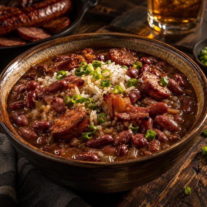 2026-10-01-vorosbab-rizzsel-andouille-kolbasszal-featured Vörösbab rizzsel és füstös kolbásszal