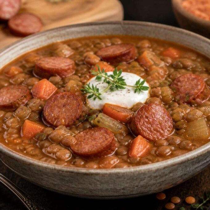 2026-10-03-fustos-lencseleves-andouille-kolbasszal-featured Füstös lencseleves andouille kolbásszal
