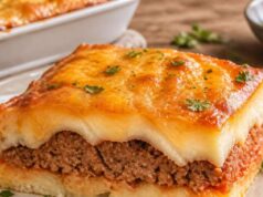 Rakott fasírt krumplipürével és cheddarral Rakott fasírt krumplipürével és cheddarral